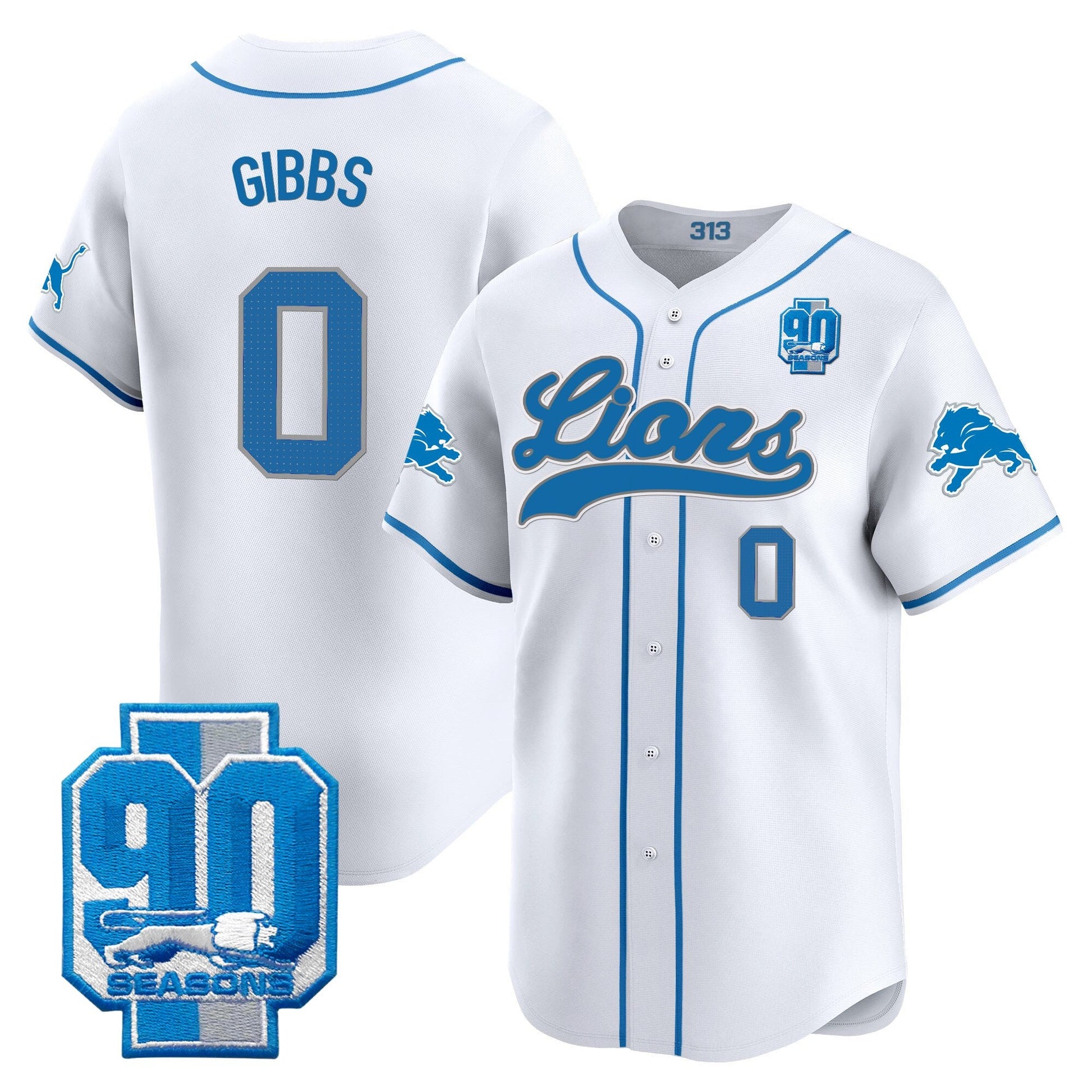 Men's Detroit Lions 2025 Vapor Baseball Jersey - All Stitched