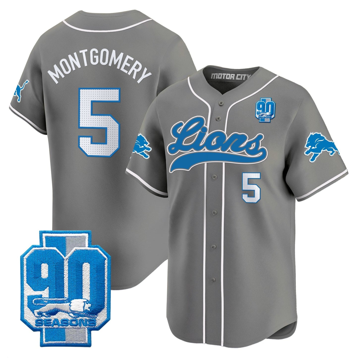 Men's Detroit Lions 2025 Vapor Baseball Jersey - All Stitched