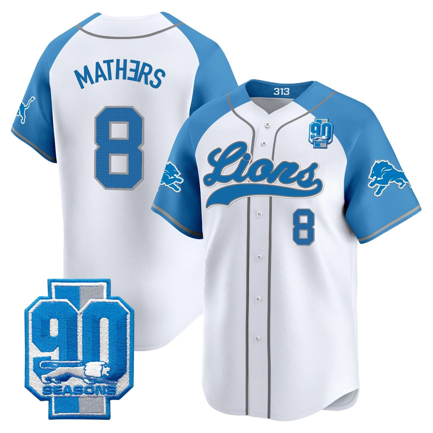 Men's Detroit Lions 2025 Vapor Baseball Jersey - All Stitched