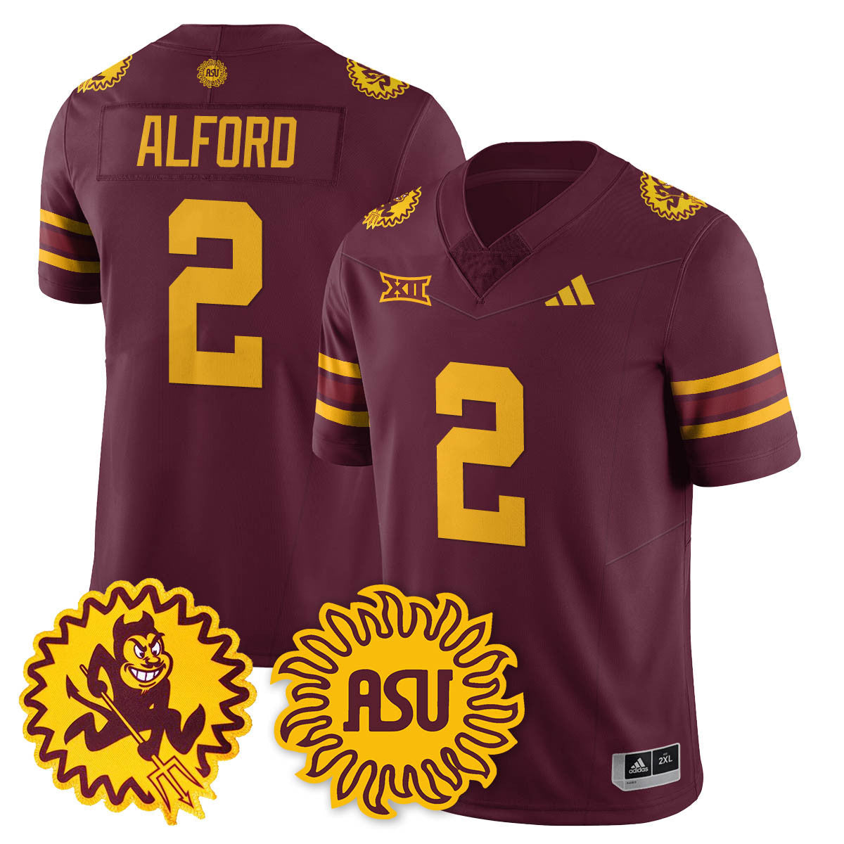 Arizona State Sun Devils 1975 Throwback Uniform - All Stitched