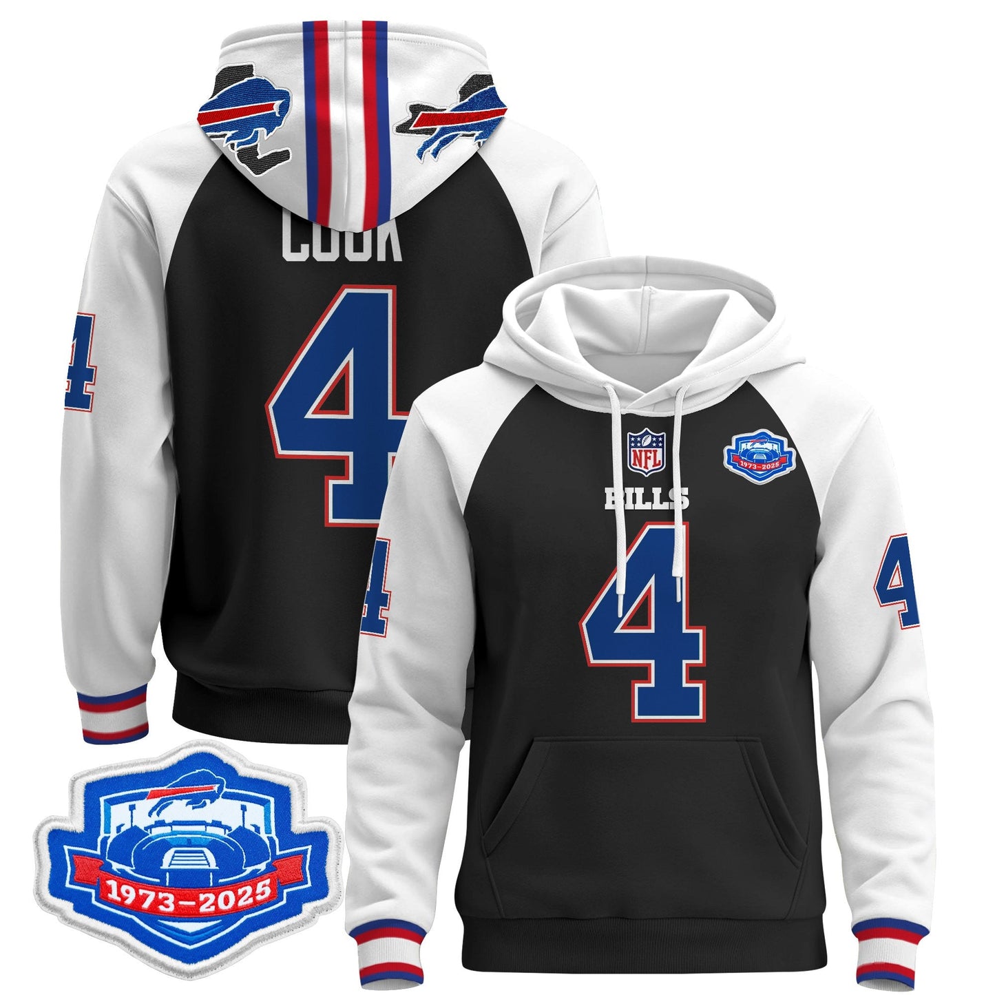 Men's Buffalo Bills 2025 Farewell Season Patch Pullover Hoodie - All Stitched