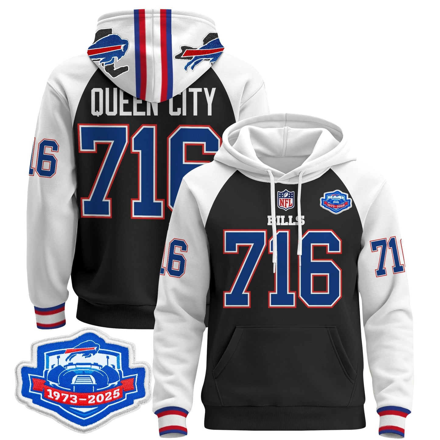 Men's Buffalo Bills 2025 Farewell Season Patch Pullover Hoodie - All Stitched