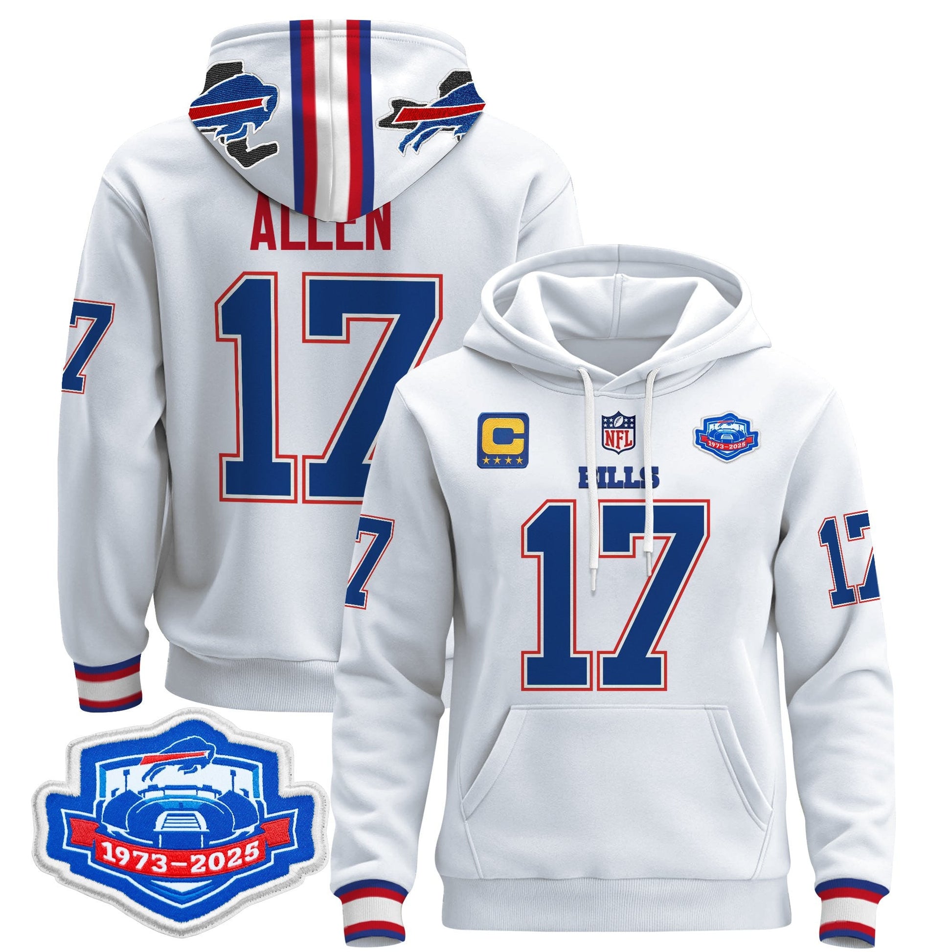 Men's Buffalo Bills 2025 Farewell Season Patch Pullover Hoodie - All Stitched