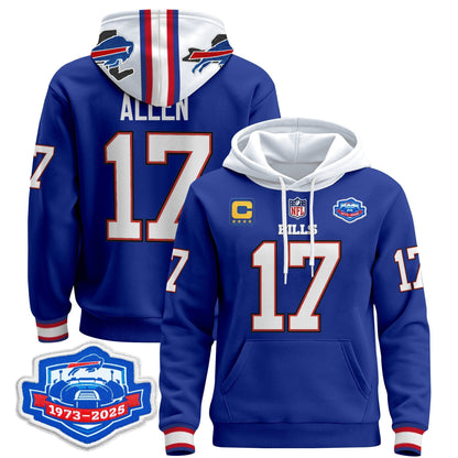 Men's Buffalo Bills 2025 Farewell Season Patch Pullover Hoodie - All Stitched