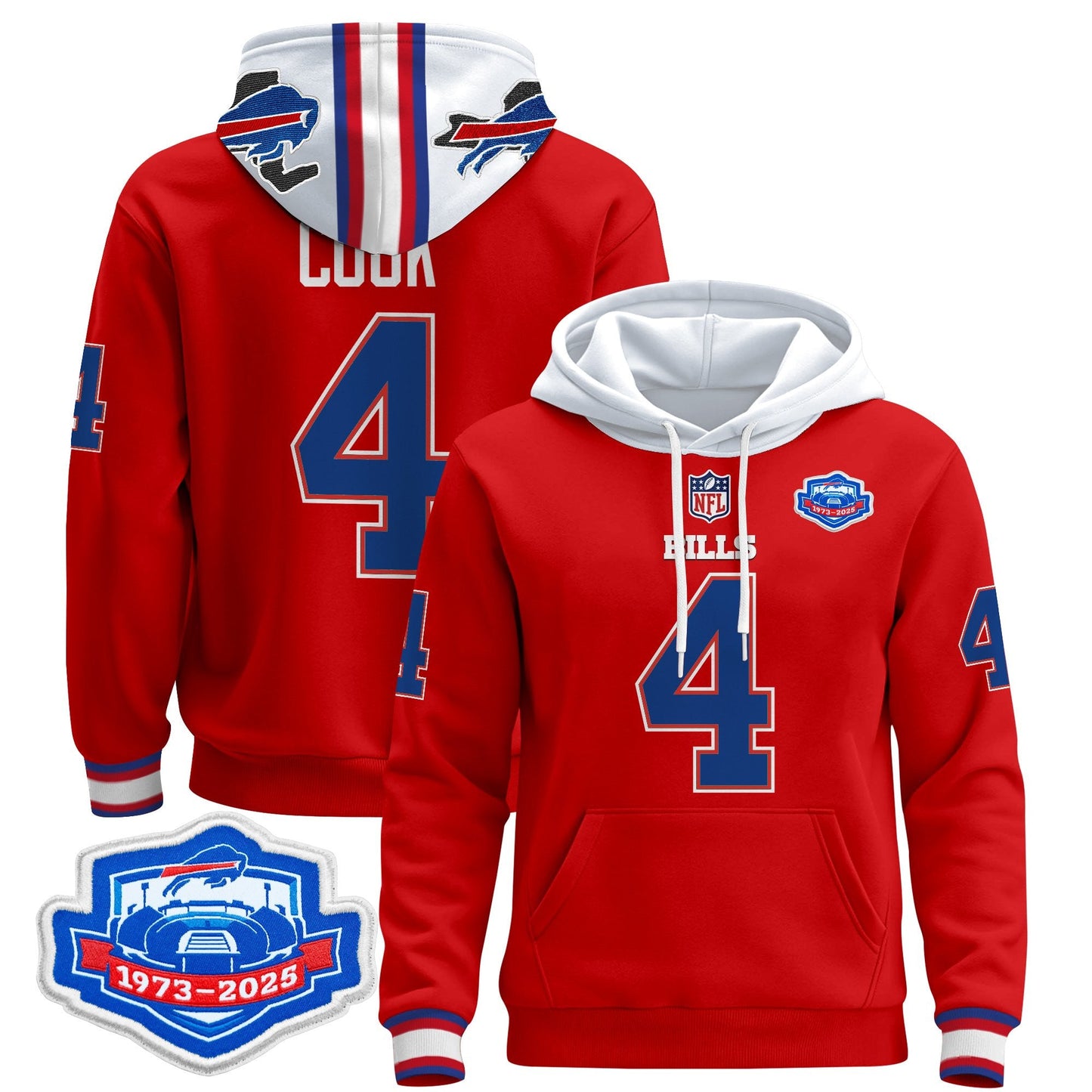 Men's Buffalo Bills 2025 Farewell Season Patch Pullover Hoodie - All Stitched