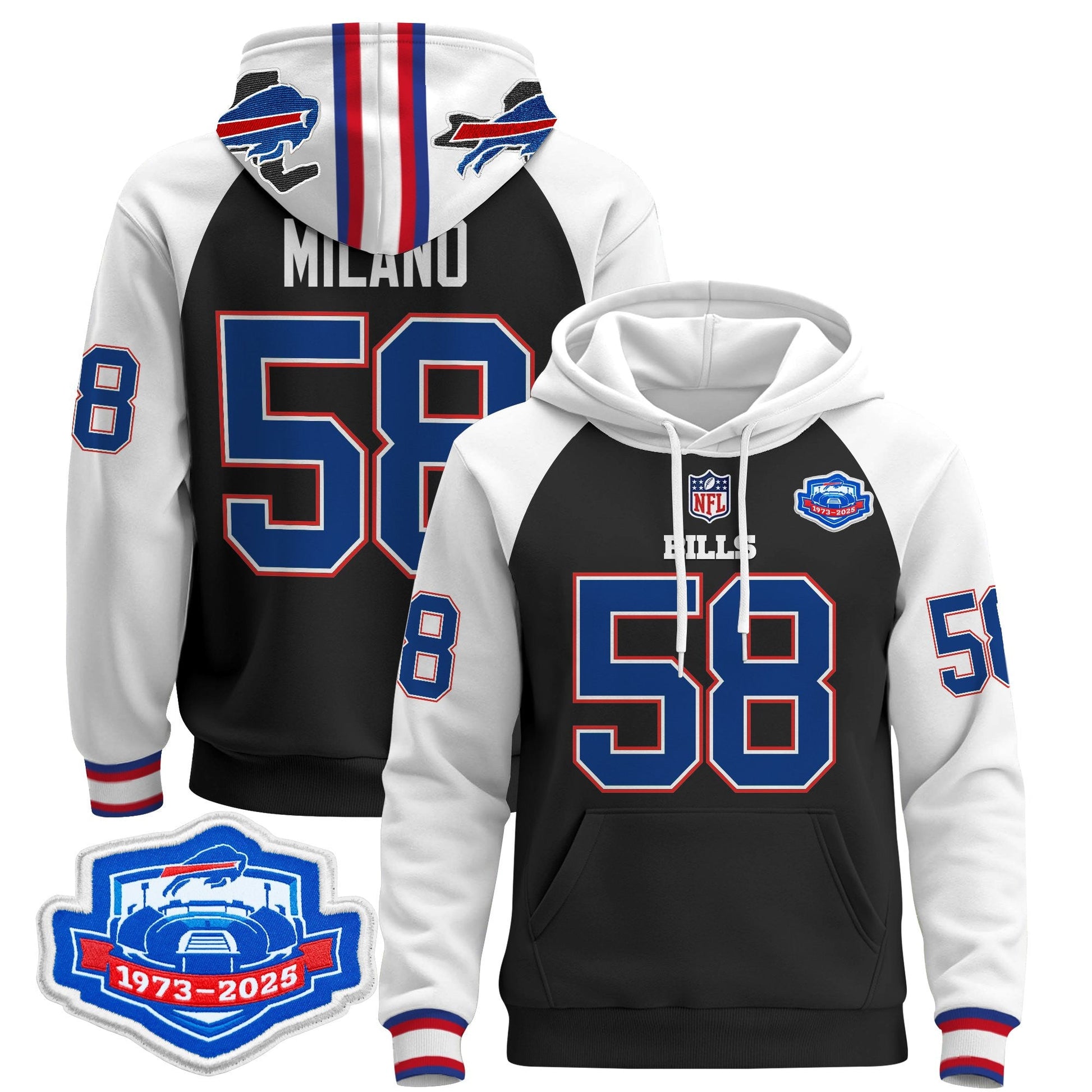 Men's Buffalo Bills 2025 Farewell Season Patch Pullover Hoodie - All Stitched