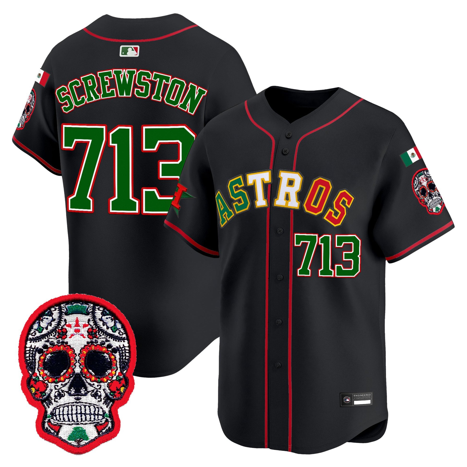 Houston Astros Mexico 2025 'Día de los Muertos Edition' Vapor Premier Limited Jersey - All Stitched
