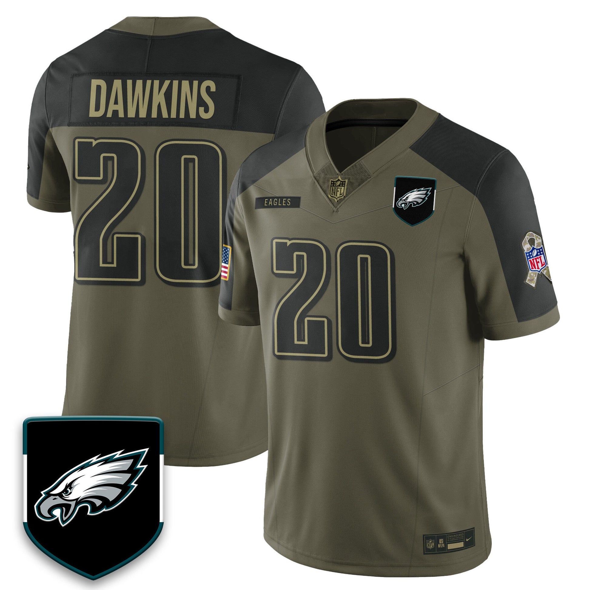 Philadelphia Eagles 2025 Salute to Service Limited Jersey - All Stitched