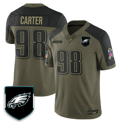 Philadelphia Eagles 2025 Salute to Service Limited Jersey - All Stitched