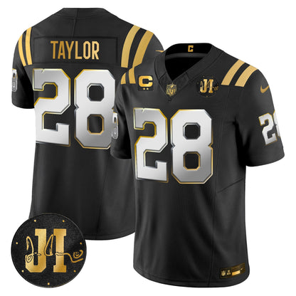 Men's Indianapolis Colts 2025 Jim Irsay Patch Gold Vapor Limited Jersey - All Stitched