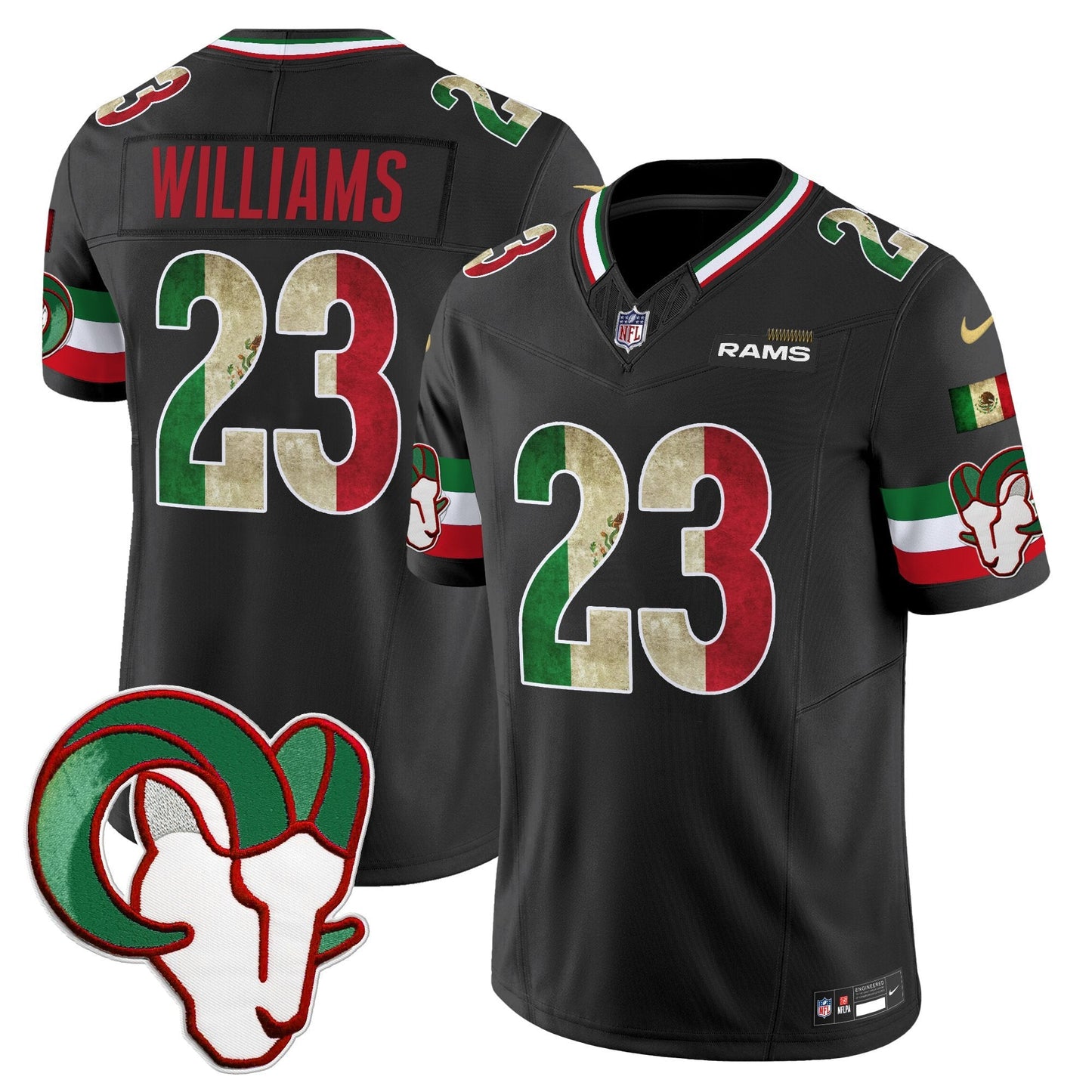 Men's Los Angeles Rams 2025 Mexico Vapor Limited Jersey - All Stitched