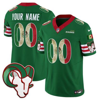Los Angeles Rams 2025 Mexico Vapor Limited Custom Jersey - All Stitched