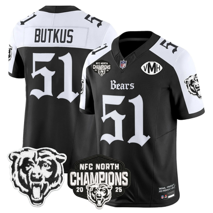 CHI 'Gothic Midway Legacy' NFC North Champions Patch Vapor Limited Jersey - All Stitched