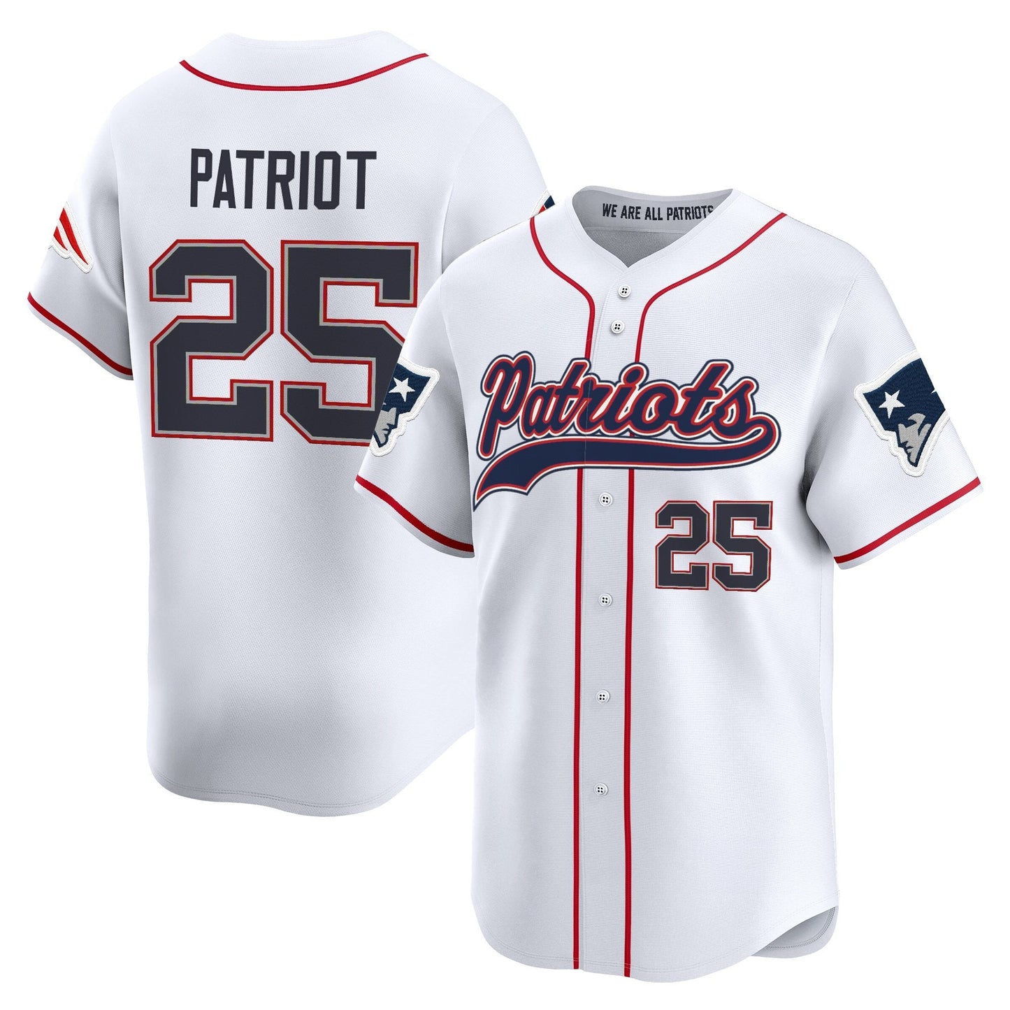 Men's New England Patriots 2025 Vapor Baseball Jersey - All Stitched
