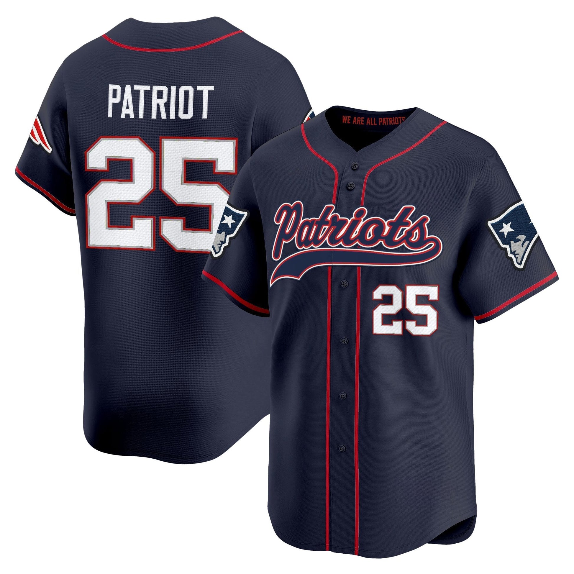 Men's New England Patriots 2025 Vapor Baseball Jersey - All Stitched