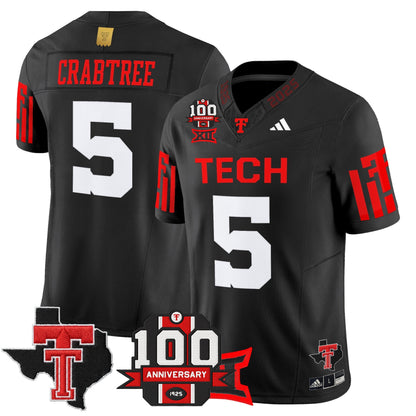 Men's Texas Tech Red Raiders 2025 Vapor Limited Jersey - 100th Anniversary & Texas Patch - All Stitched