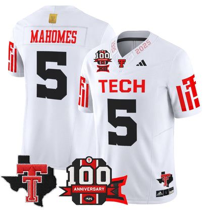 Men's Texas Tech Red Raiders 2025 Vapor Limited Jersey - 100th Anniversary & Texas Patch - All Stitched