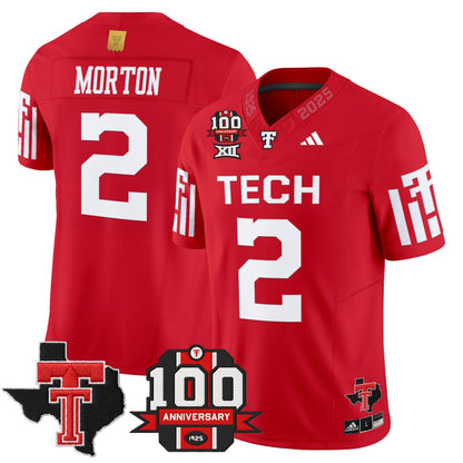 Men's Texas Tech Red Raiders 2025 Vapor Limited Jersey - 100th Anniversary & Texas Patch - All Stitched