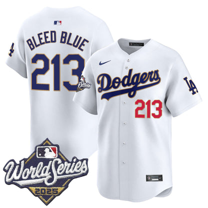Men's Dodgers 2025 World Series Gold Trim Vapor Premier Limited Jersey - All Stitched