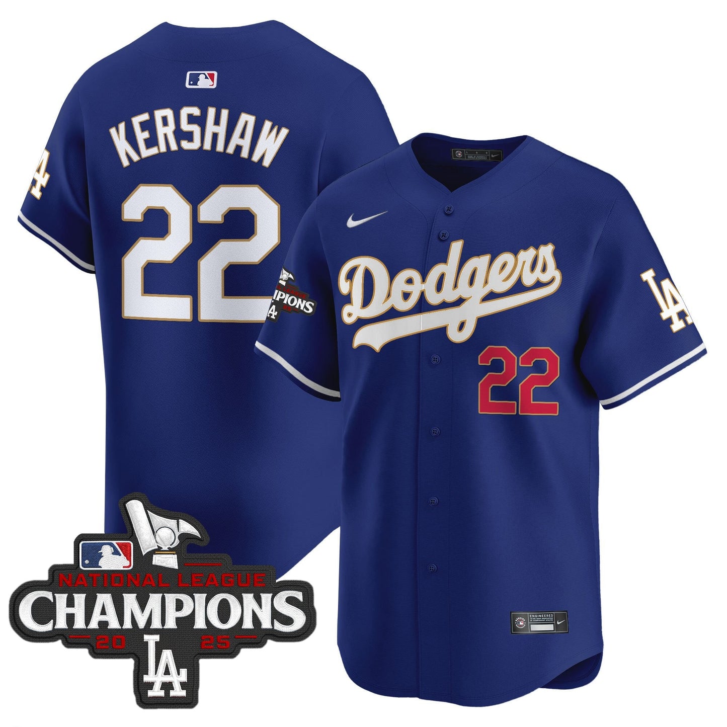 Men's Dodgers 2025 National League Champions Vapor Premier Limited Jersey - All Stitched