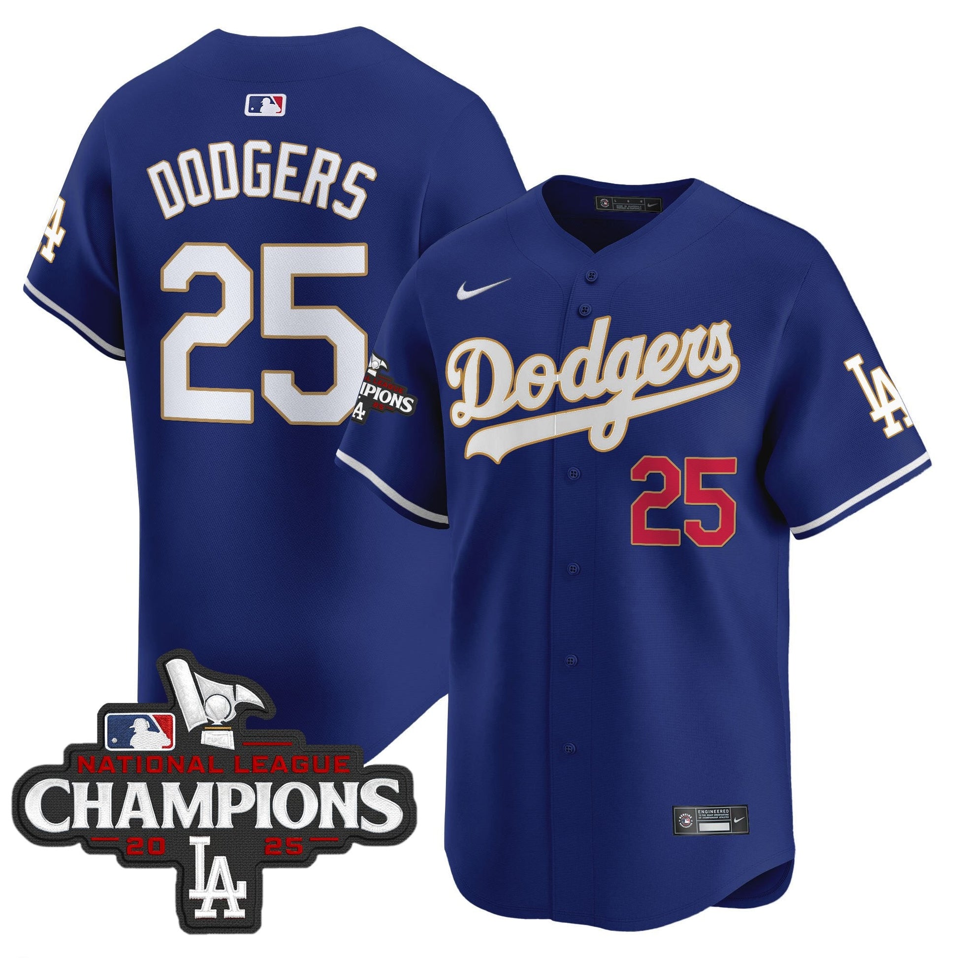 Men's Dodgers 2025 National League Champions Vapor Premier Limited Jersey - All Stitched