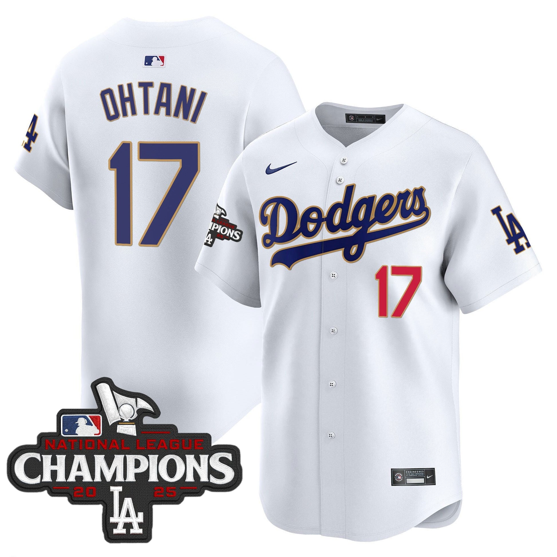 Men's Dodgers 2025 National League Champions Vapor Premier Limited Jersey - All Stitched