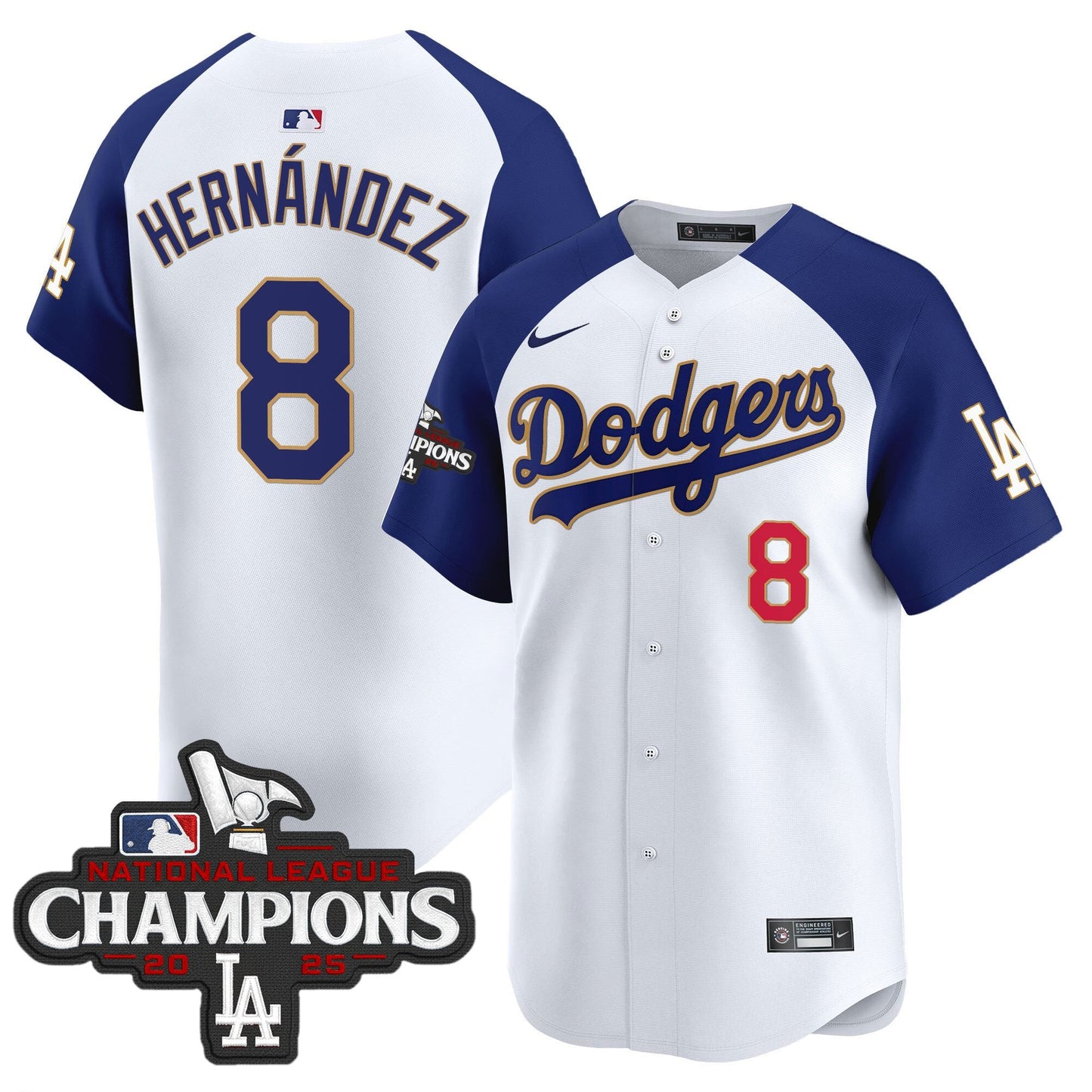 Men's Dodgers 2025 National League Champions Vapor Premier Limited Jersey - All Stitched