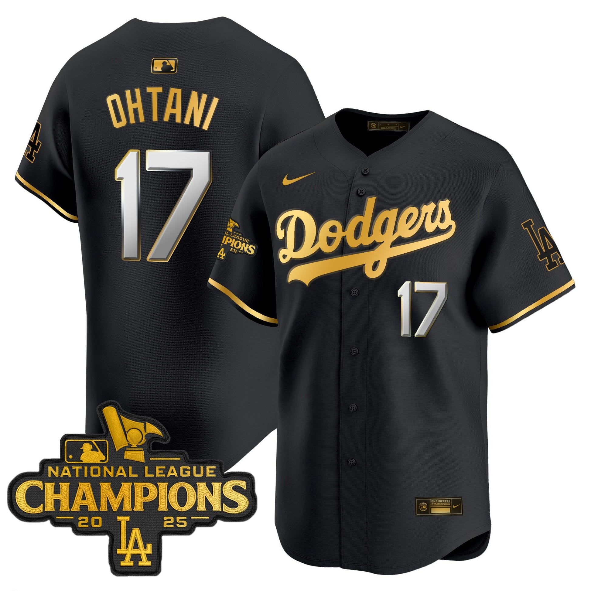 Men's Dodgers 2025 National League Champions Vapor Premier Limited Jersey - All Stitched