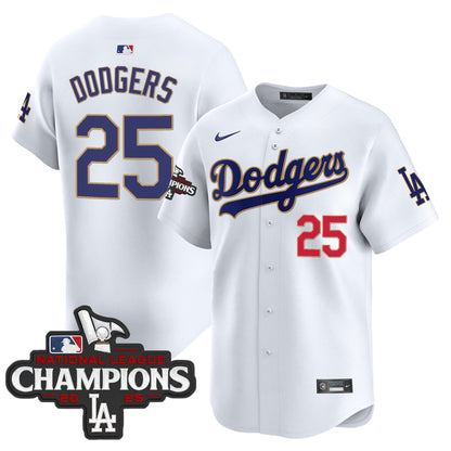 Men's Dodgers 2025 National League Champions Vapor Premier Limited Jersey - All Stitched
