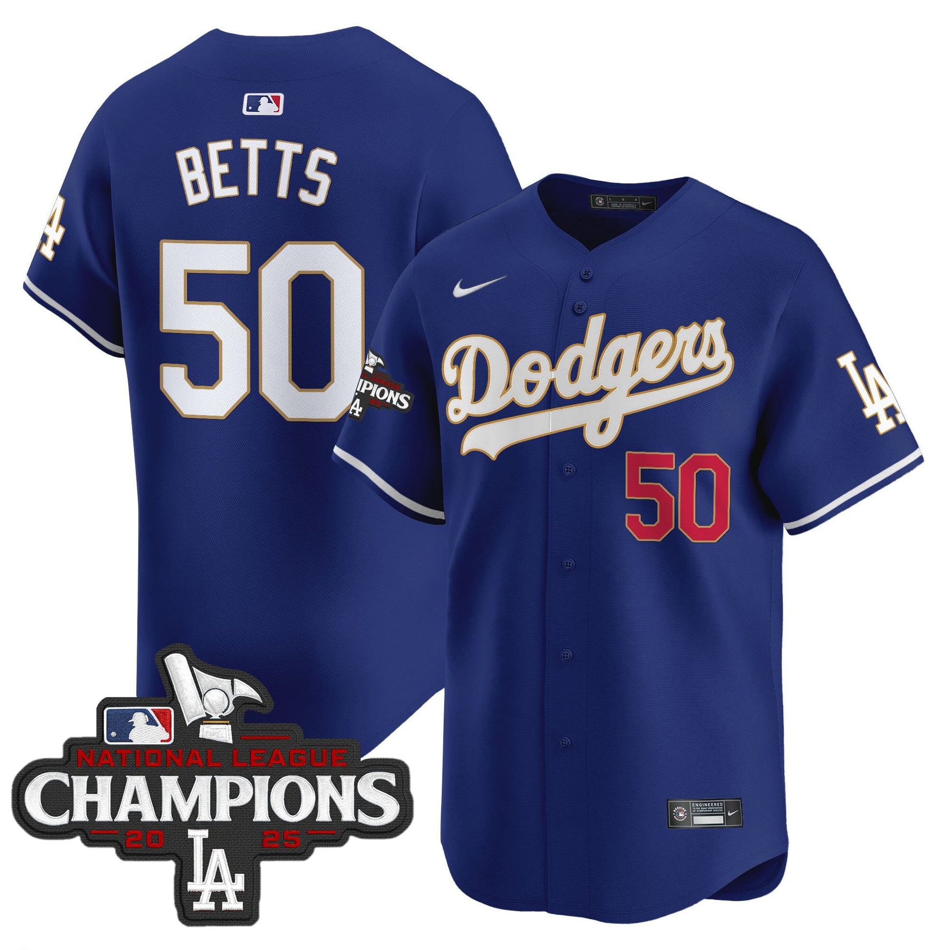 Men's Dodgers 2025 National League Champions Vapor Premier Limited Jersey - All Stitched