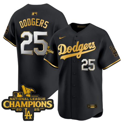 Men's Dodgers 2025 National League Champions Vapor Premier Limited Jersey - All Stitched
