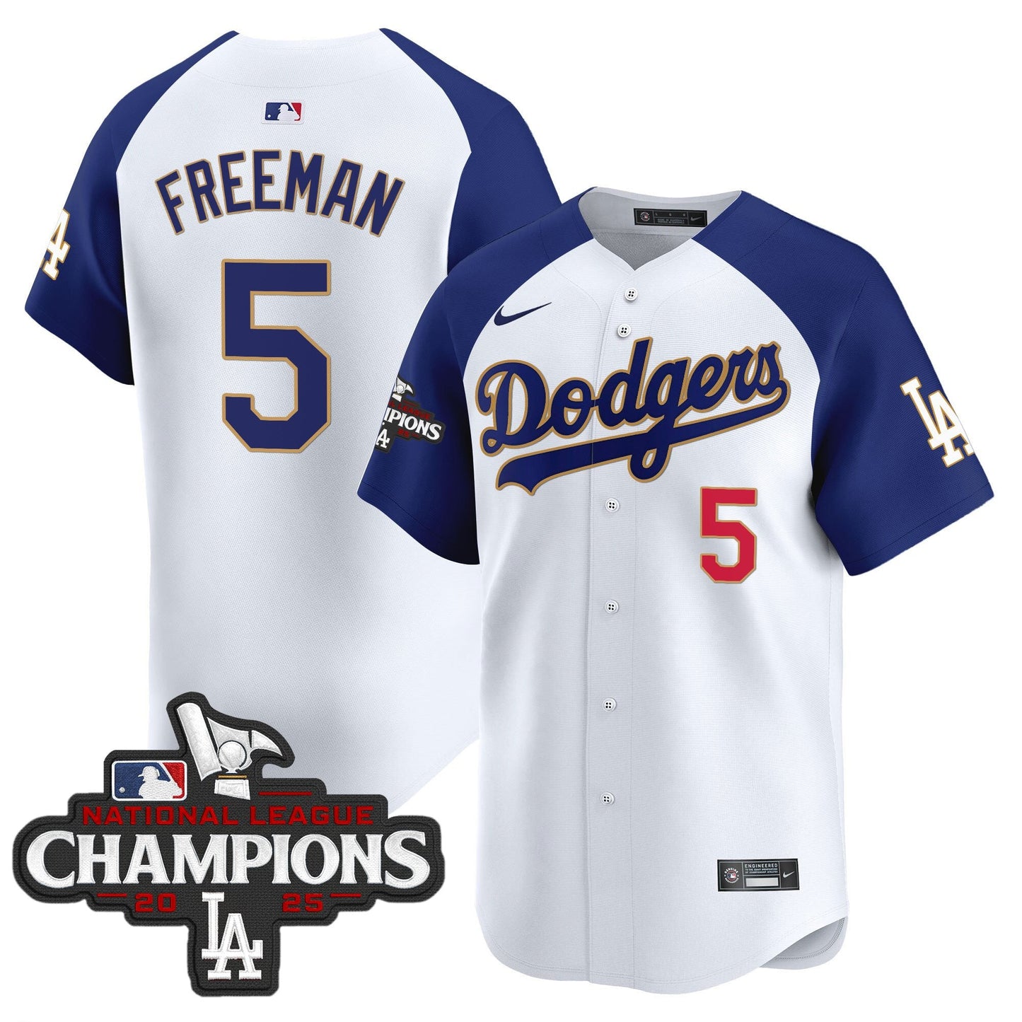 Men's Dodgers 2025 National League Champions Vapor Premier Limited Jersey - All Stitched