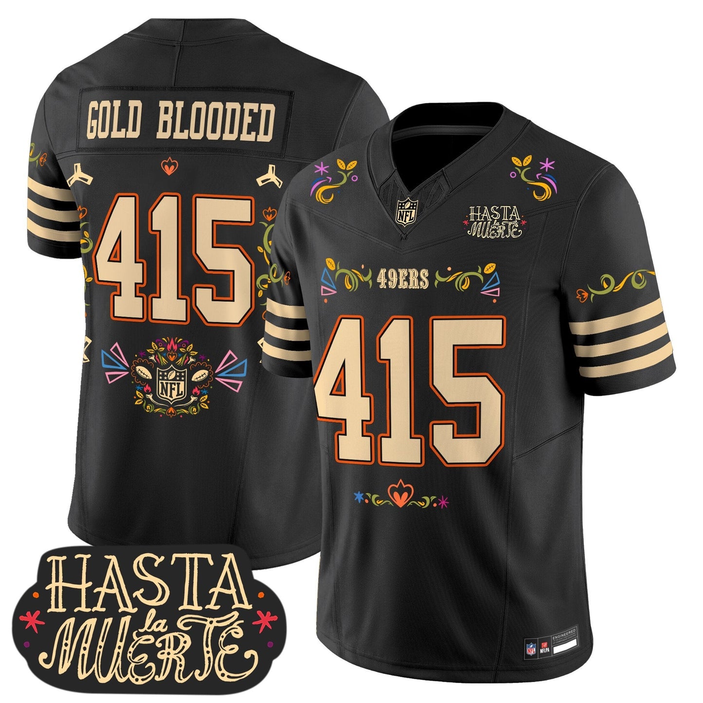 San Francisco 49ers Mexico 'Hasta la Muerte Edition' Vapor Limited Jersey - All Printed