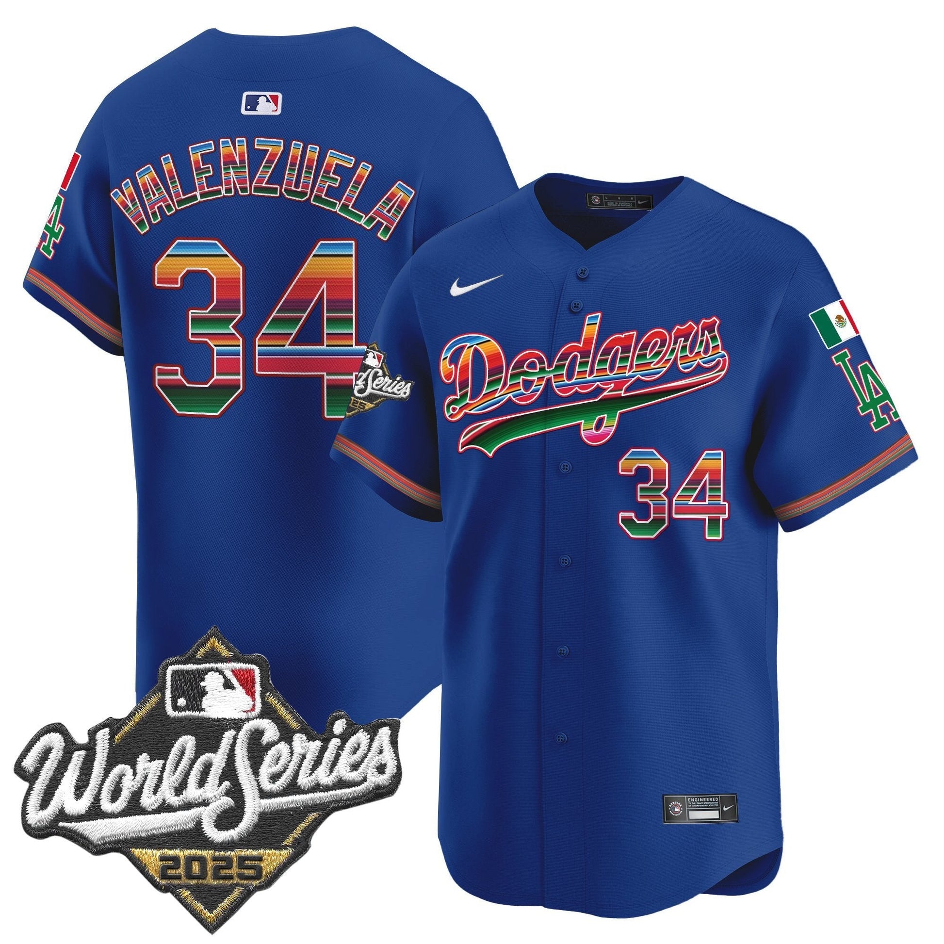 Men's Dodgers Mexico 2025 World Series Vapor Premier Limited Jersey - All Stitched