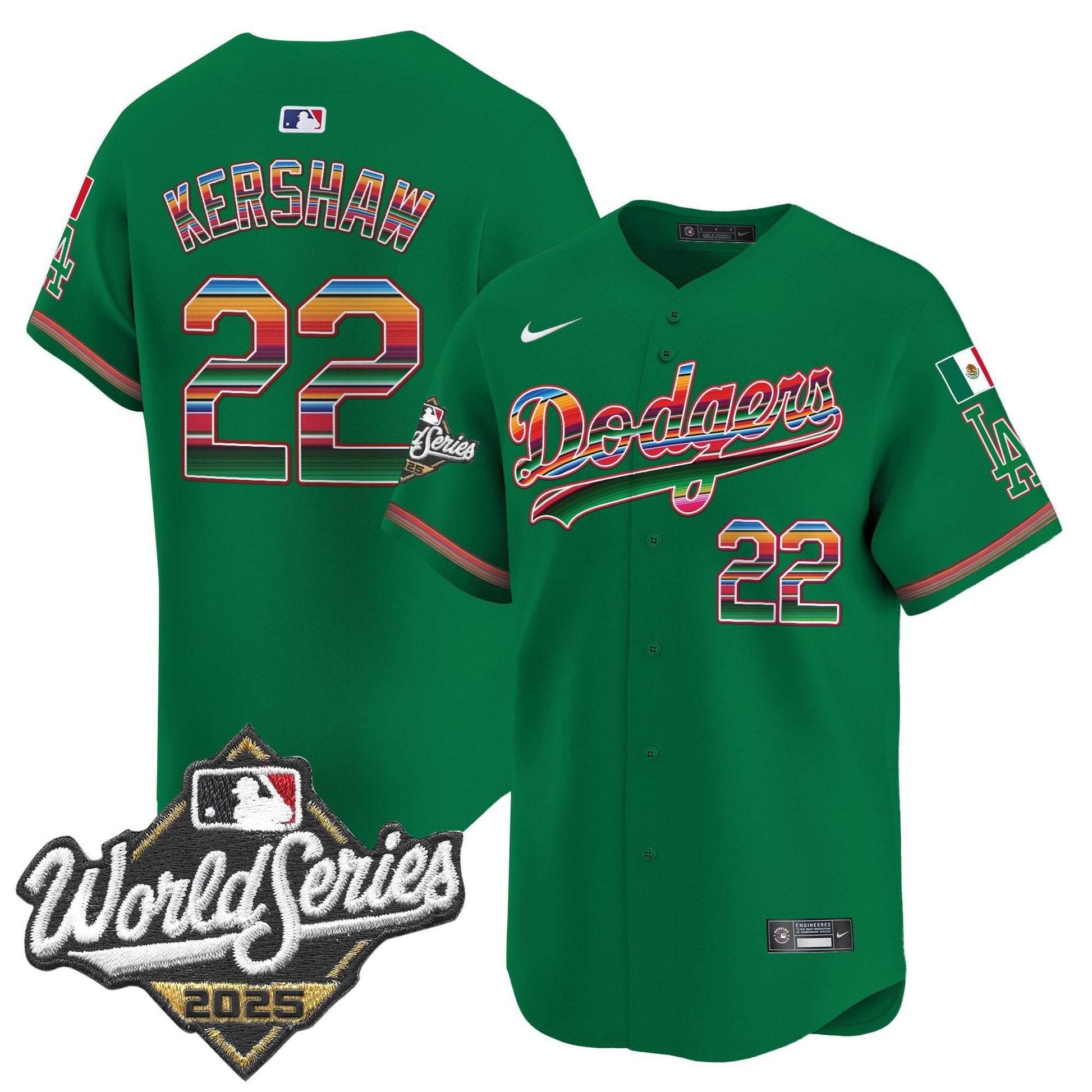 Men's Dodgers Mexico 2025 World Series Vapor Premier Limited Jersey - All Stitched