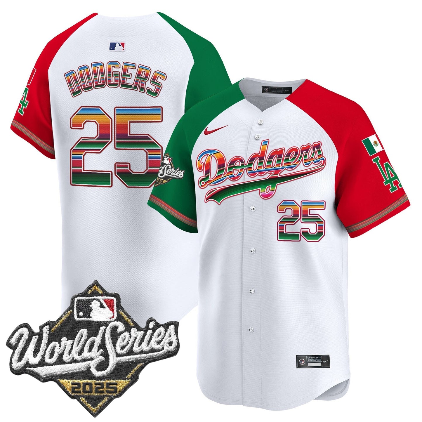 Men's Dodgers Mexico 2025 World Series Vapor Premier Limited Jersey - All Stitched
