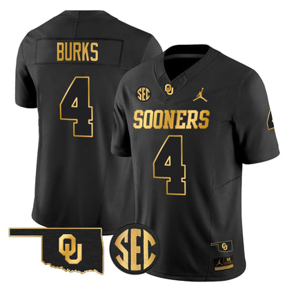 Men's Oklahoma Sooners 2025 Gold Vapor Limited Jersey - All Stitched
