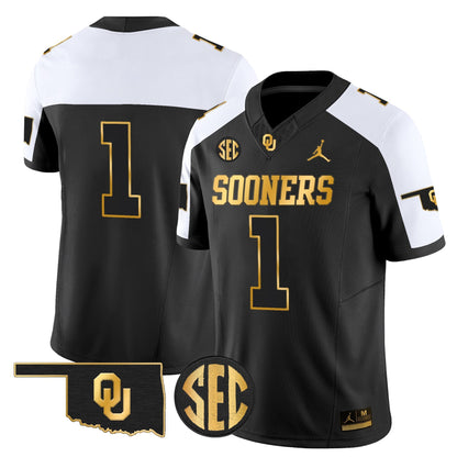 Men's Oklahoma Sooners 2025 Gold Vapor Limited Jersey - All Stitched