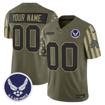 Detroit Lions x U.S. Military Veteran Vapor Limited Custom Jersey - All Stitched