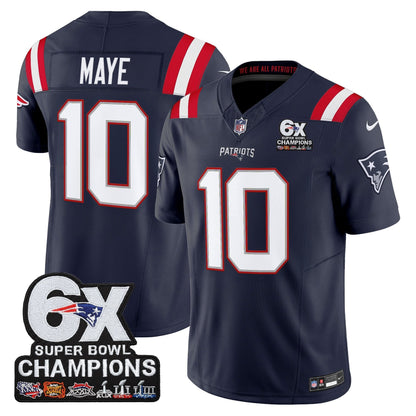 Men's New England Patriots 6-Time Champions Patch Vapor Limited Jersey - All Stitched