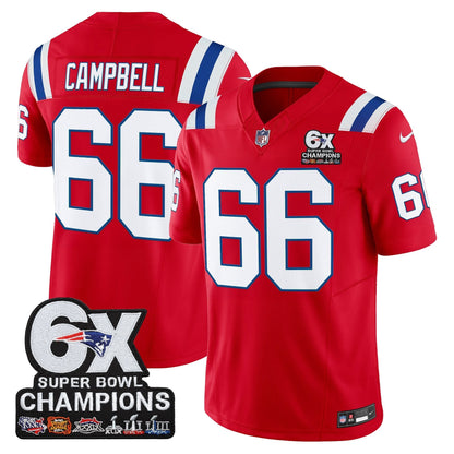 Men's New England Patriots 6-Time Champions Patch Vapor Limited Jersey - All Stitched