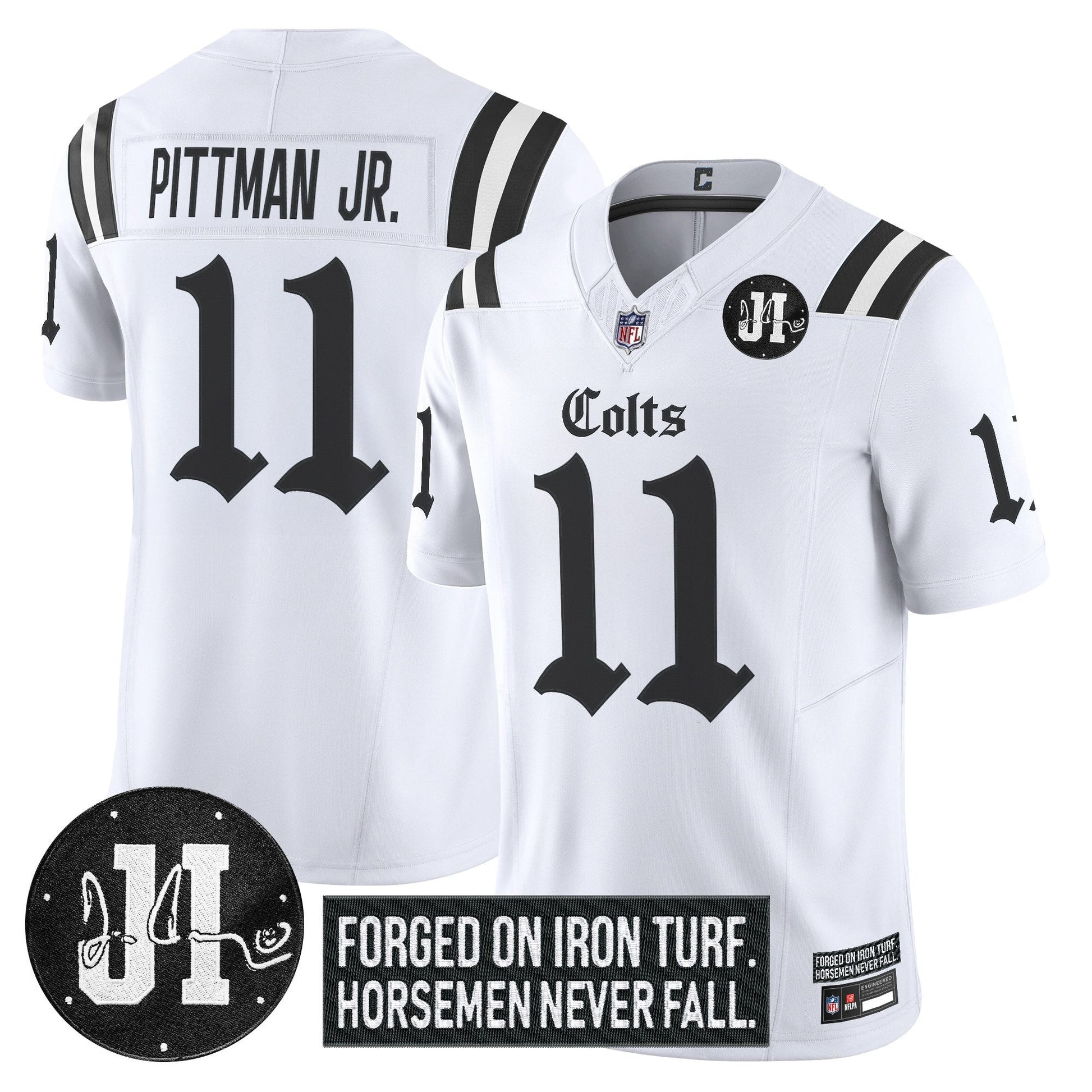 Men's Indianapolis Colts 2025 'Gothic Iron Hoof Edition' Vapor Limited Jersey - Jim Irsay Patch - All Stitched