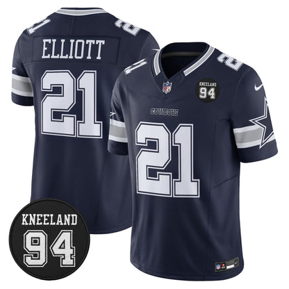 Men's Dallas Cowboys #94 Marshawn Kneeland Memorial Patch Vapor Limited Jersey - All Stitched