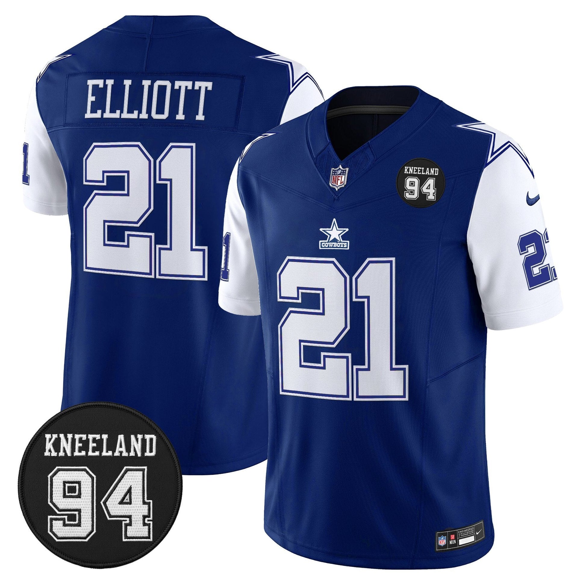 Men's Dallas Cowboys #94 Marshawn Kneeland Memorial Patch Vapor Limited Jersey - All Stitched