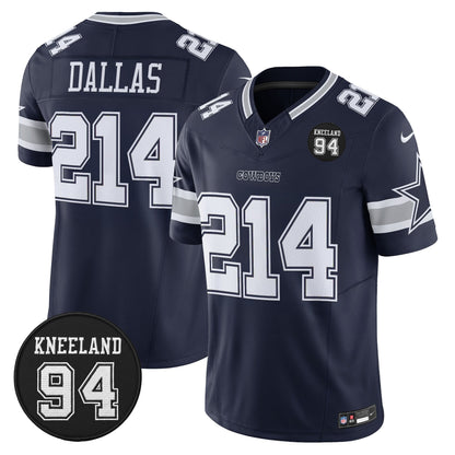Men's Dallas Cowboys #94 Marshawn Kneeland Memorial Patch Vapor Limited Jersey - All Stitched