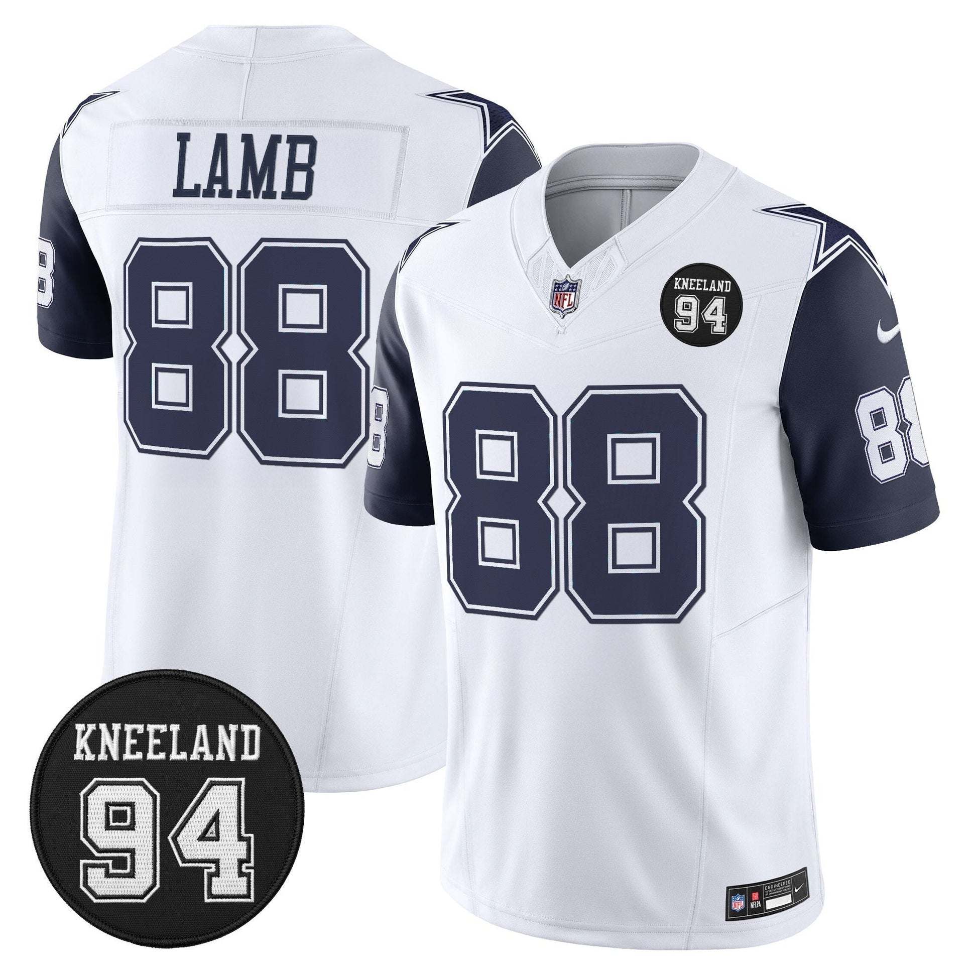 Men's Dallas Cowboys #94 Marshawn Kneeland Memorial Patch Vapor Limited Jersey - All Stitched