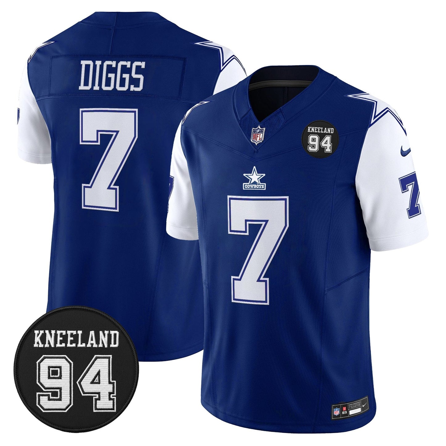 Men's Dallas Cowboys #94 Marshawn Kneeland Memorial Patch Vapor Limited Jersey - All Stitched