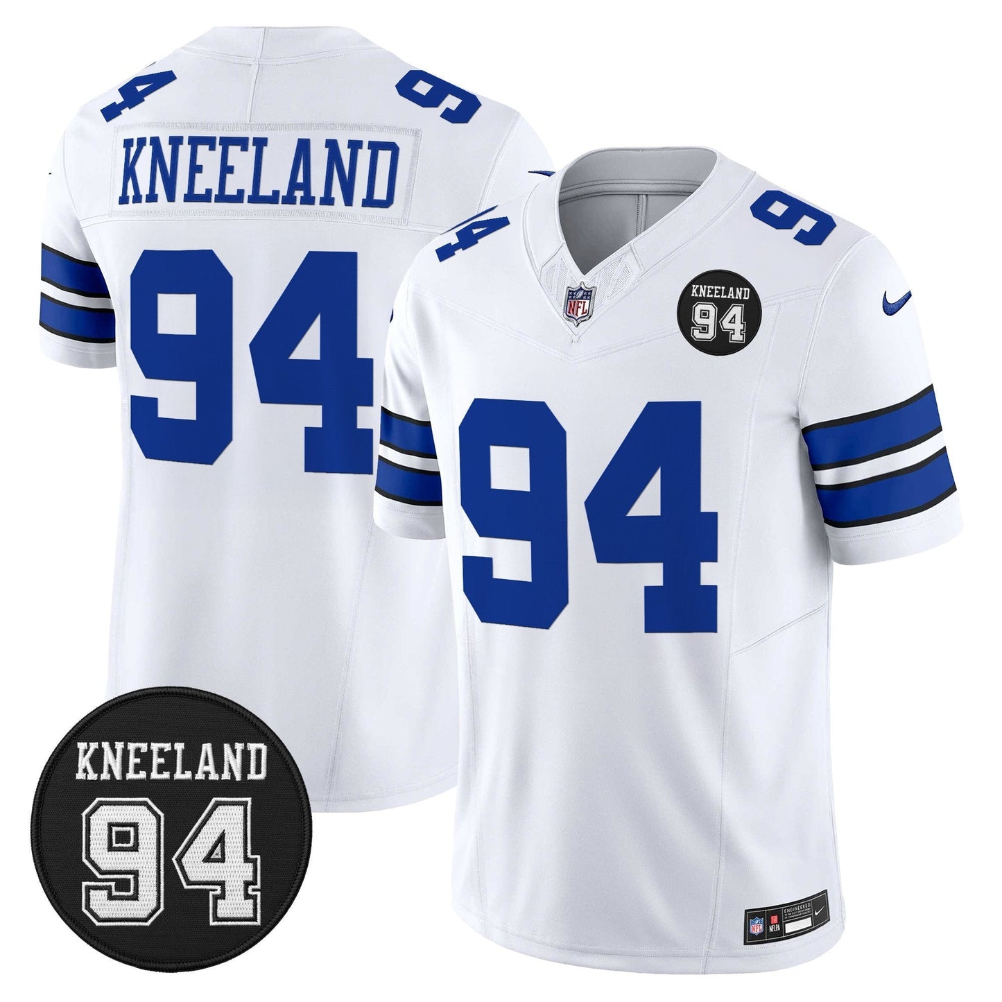 Men's Dallas Cowboys #94 Marshawn Kneeland Memorial Patch Vapor Limited Jersey - All Stitched
