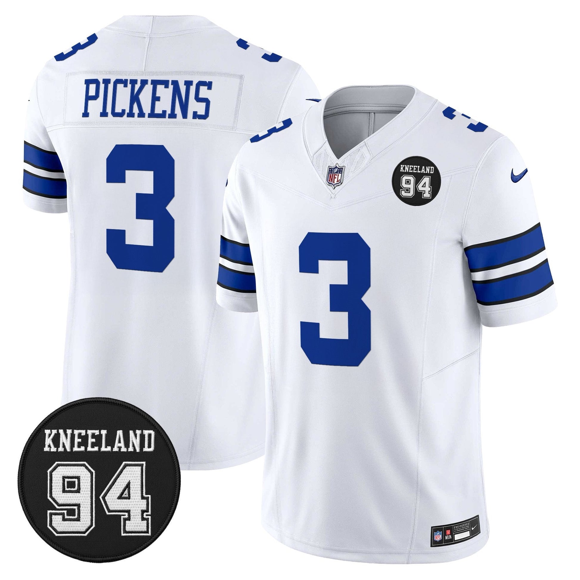 Men's Dallas Cowboys #94 Marshawn Kneeland Memorial Patch Vapor Limited Jersey - All Stitched