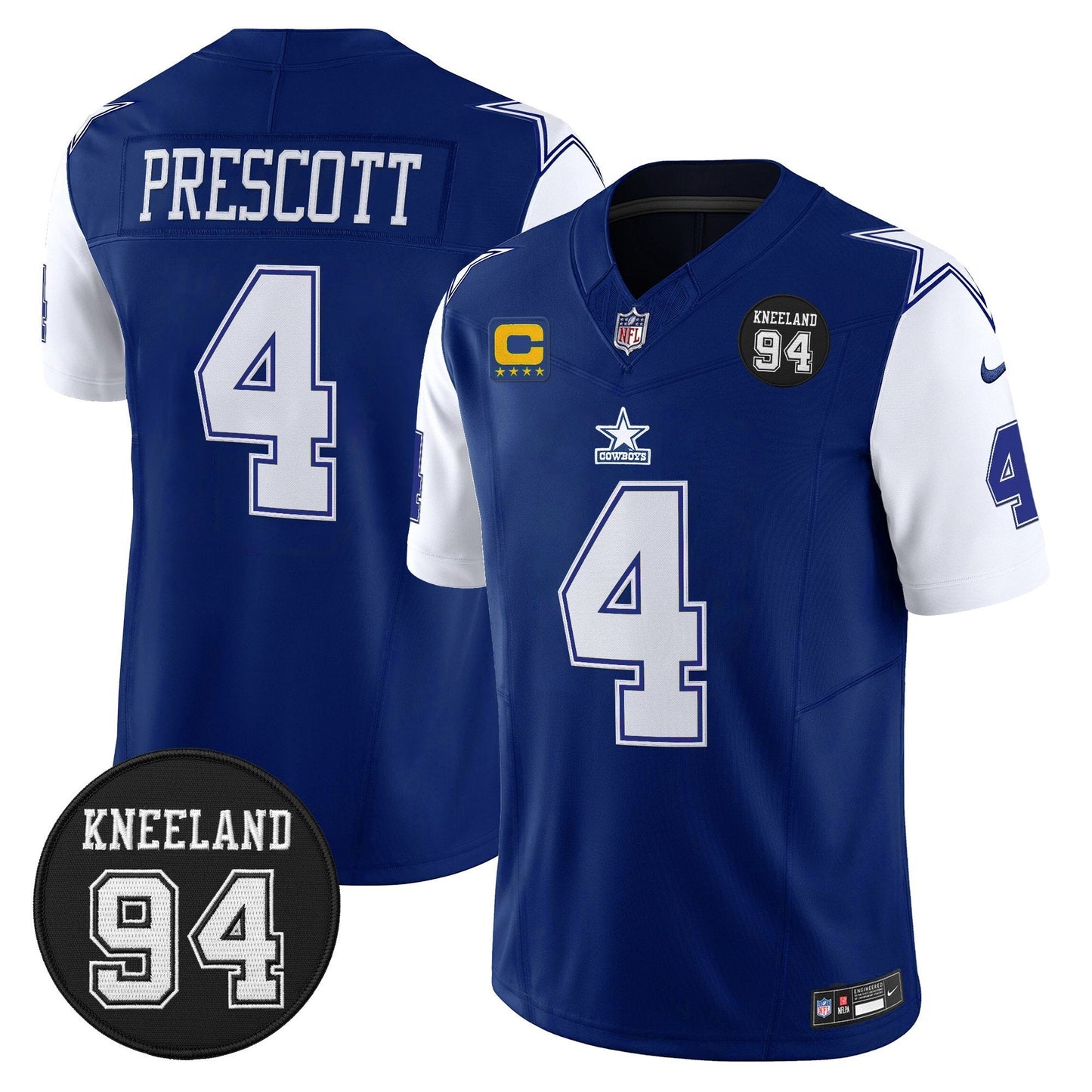 Men's Dallas Cowboys #94 Marshawn Kneeland Memorial Patch Vapor Limited Jersey - All Stitched